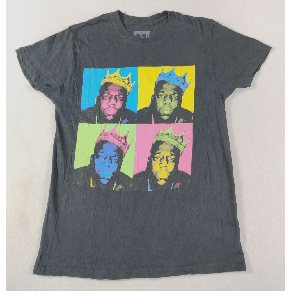 The Notorious B.I.G. Shirt Mens Small Black Pop Art Crown Rap Hip Hop Streetwear